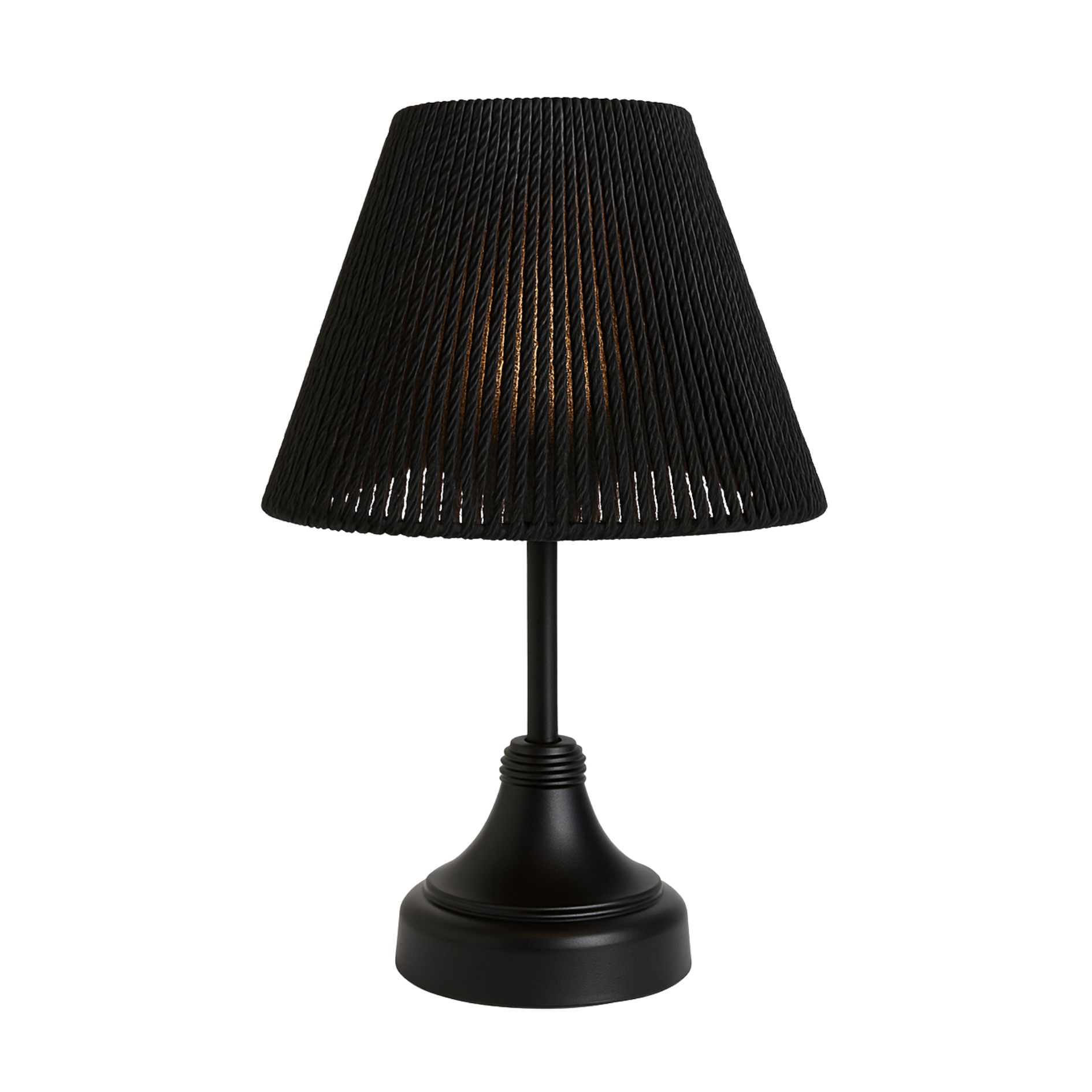 Cozy Black Rope-Textured Lamp